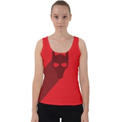 Skull Alien Species Red Character Velvet Tank Top by Nexatart