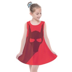 Skull Alien Species Red Character Kids  Summer Dress by Nexatart