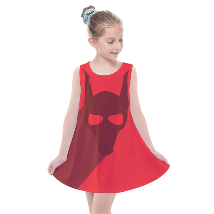 Skull Alien Species Red Character Kids  Summer Dress