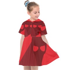 Skull Alien Species Red Character Kids  Sailor Dress by Nexatart