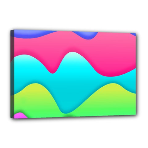 Lines Curves Colors Geometric Lines Canvas 18  X 12  (stretched) by Nexatart