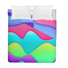 Lines Curves Colors Geometric Lines Duvet Cover Double Side (full/ Double Size) by Nexatart