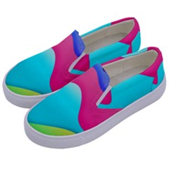 Lines Curves Colors Geometric Lines Kids  Canvas Slip Ons