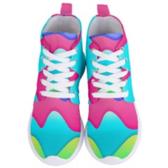 Lines Curves Colors Geometric Lines Women s Lightweight High Top Sneakers