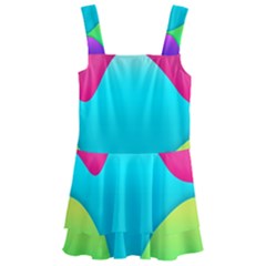 Lines Curves Colors Geometric Lines Kids  Layered Skirt Swimsuit