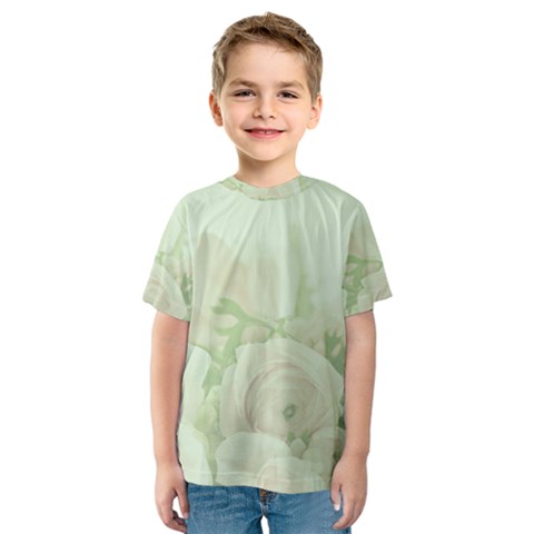 Pastel Roses Background Romantic Kids  Sport Mesh Tee by Nexatart