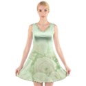 Pastel Roses Background Romantic V-Neck Sleeveless Dress View1