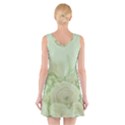 Pastel Roses Background Romantic V-Neck Sleeveless Dress View2