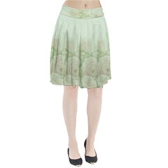 Pastel Roses Background Romantic Pleated Skirt by Nexatart