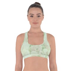 Pastel Roses Background Romantic Cross Back Sports Bra by Nexatart