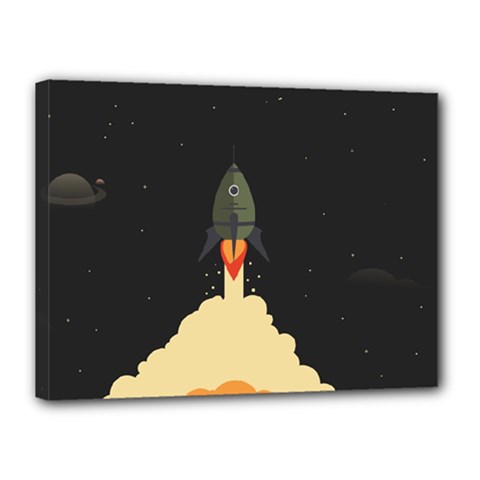 Rocket Space Stars Canvas 16  X 12  (stretched) by Nexatart