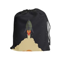 Rocket Space Stars Drawstring Pouch (xl) by Nexatart