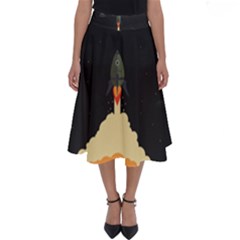 Rocket Space Stars Perfect Length Midi Skirt by Nexatart