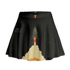 Rocket Space Stars Mini Flare Skirt