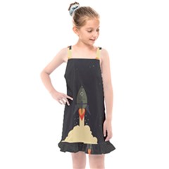 Rocket Space Stars Kids  Overall Dress by Nexatart