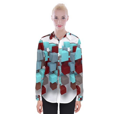 Matrix Network Data Exchange Womens Long Sleeve Shirt by Nexatart