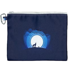 Month Full Moon Wolf Night Canvas Cosmetic Bag (xxxl) by Nexatart