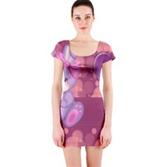 Illustration Love Celebration Short Sleeve Bodycon Dress