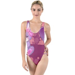 Illustration Love Celebration High Leg Strappy Swimsuit