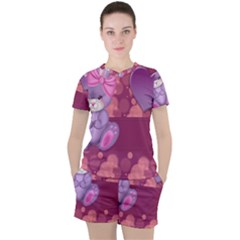 Illustration Love Celebration Women s Tee And Shorts Set