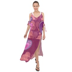 Illustration Love Celebration Maxi Chiffon Cover Up Dress