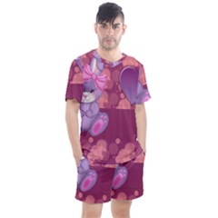 Illustration Love Celebration Men s Mesh Tee And Shorts Set