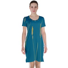 Grass Grasses Blade Of Grass Short Sleeve Nightdress