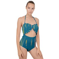 Grass Grasses Blade Of Grass Scallop Top Cut Out Swimsuit