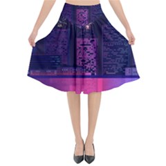 Architecture Home Skyscraper Flared Midi Skirt by Nexatart