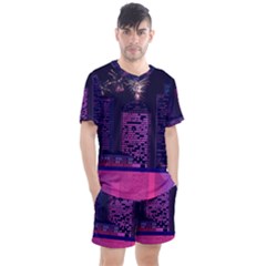 Architecture Home Skyscraper Men s Mesh Tee And Shorts Set