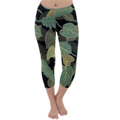 Autumn Fallen Leaves Dried Leaves Capri Winter Leggings  by Nexatart