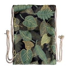 Autumn Fallen Leaves Dried Leaves Drawstring Bag (large) by Nexatart