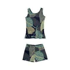 Autumn Fallen Leaves Dried Leaves Kid s Boyleg Swimsuit