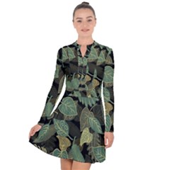 Autumn Fallen Leaves Dried Leaves Long Sleeve Panel Dress