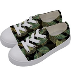 Autumn Fallen Leaves Dried Leaves Kids  Low Top Canvas Sneakers by Nexatart