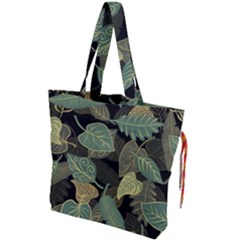 Autumn Fallen Leaves Dried Leaves Drawstring Tote Bag