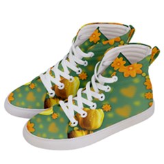 Background Design Texture Tulips Men s Hi-top Skate Sneakers by Nexatart