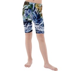 Spherical Science Fractal Planet Kids  Mid Length Swim Shorts by Nexatart