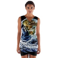 Spherical Science Fractal Planet Wrap Front Bodycon Dress by Nexatart