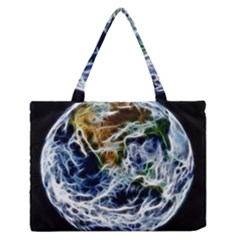 Spherical Science Fractal Planet Zipper Medium Tote Bag by Nexatart