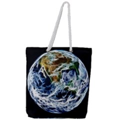 Spherical Science Fractal Planet Full Print Rope Handle Tote (large) by Nexatart