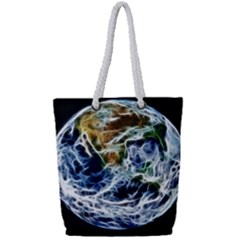 Spherical Science Fractal Planet Full Print Rope Handle Tote (small) by Nexatart