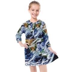 Spherical Science Fractal Planet Kids  Quarter Sleeve Shirt Dress