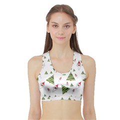 Christmas Santa Claus Decoration Sports Bra With Border by Nexatart