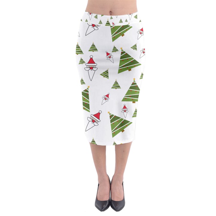 Christmas Santa Claus Decoration Midi Pencil Skirt