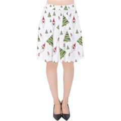 Christmas Santa Claus Decoration Velvet High Waist Skirt by Nexatart