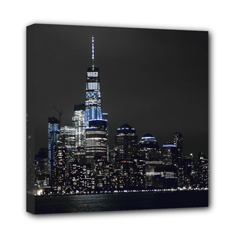 New York Skyline New York City Mini Canvas 8  X 8  (stretched) by Nexatart