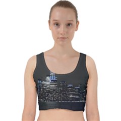 New York Skyline New York City Velvet Racer Back Crop Top by Nexatart