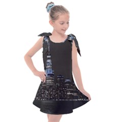 New York Skyline New York City Kids  Tie Up Tunic Dress