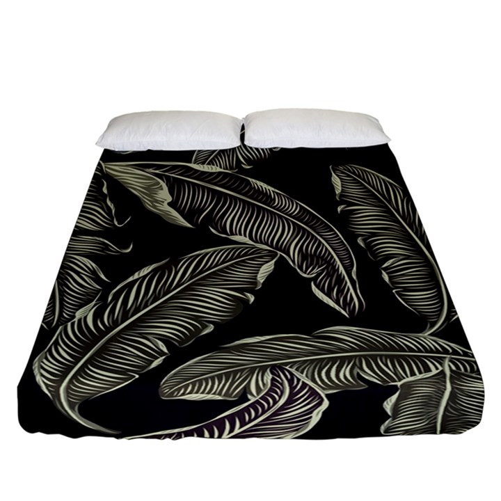 Jungle Leaves Tropical Pattern Fitted Sheet (California King Size)